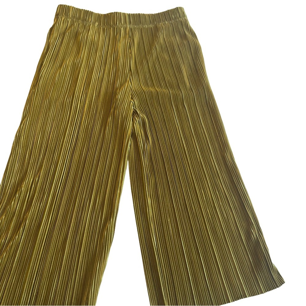 BB Dakota Gold Pleated Cropped Pants. Size S
